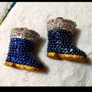 Vintage retro Christmas santa boots push pin pushpin ornament